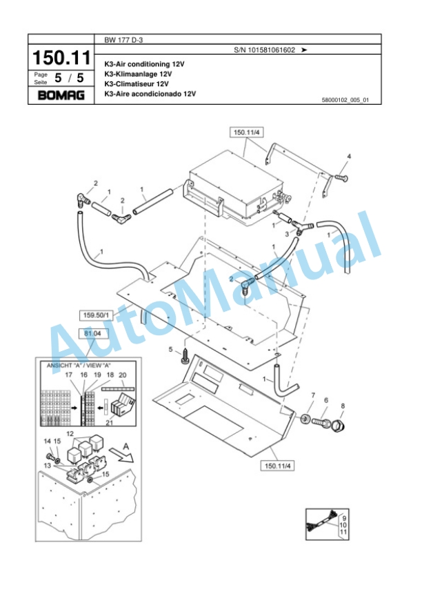 Bomag BW 177 D-3 Single Drum Wheel Drive Vibratory Roller Spare Parts Catalogue 00817749 4 Bomag BW 177 D-3 Single Drum Wheel Drive Vibratory Roller Spare Parts Catalogue 00817749-4