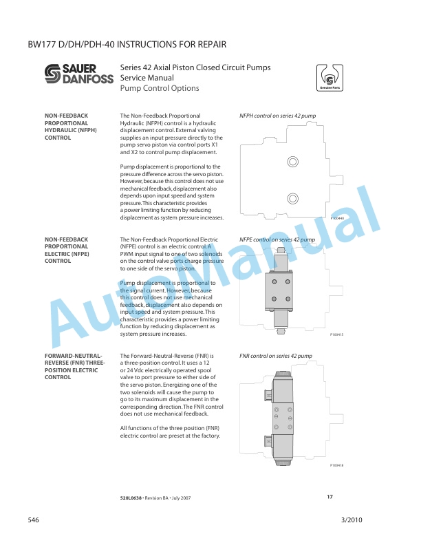 Bomag BW 177 D-40, BW 177 DH-40, BW 177 PDH-40 Single Drum Roller Repair Instructions 0852794 3 Bomag BW 177 D-40, BW 177 DH-40, BW 177 PDH-40 Single Drum Roller Repair Instructions 0852794-3