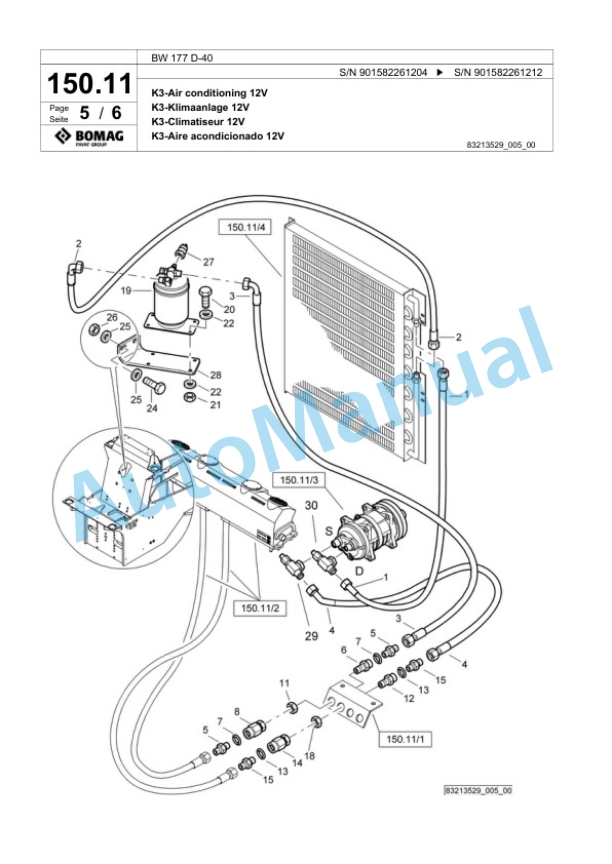 Bomag BW 177 D-40 Single Drum Wheel Drive Vibratory Roller Spare Parts Catalogue 00818165 3 Bomag BW 177 D-40 Single Drum Wheel Drive Vibratory Roller Spare Parts Catalogue 00818165-3