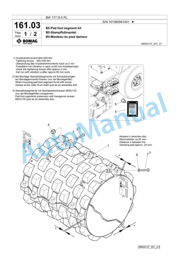 Bomag BW 177 D-5 PL Single Drum Wheel Drive Vibratory Roller Spare Parts Catalogue 00827081 5 Bomag BW 177 D-5 PL Single Drum Wheel Drive Vibratory Roller Spare Parts Catalogue 00827081-5