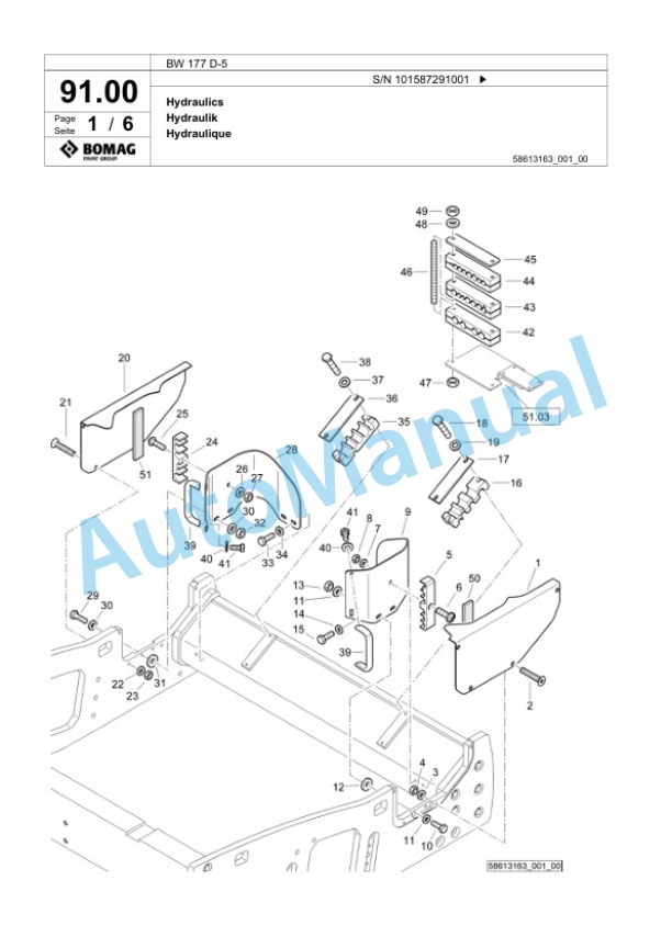 Bomag BW 177 D-5 Single Drum Wheel Drive Vibratory Roller Spare Parts Catalogue 00825839 2 Bomag BW 177 D-5 Single Drum Wheel Drive Vibratory Roller Spare Parts Catalogue 00825839-2