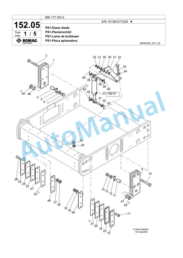 Bomag BW 177 DH-3 Single Drum Wheel Drive Vibratory Roller Spare Parts Catalogue 00817505 5 Bomag BW 177 DH-3 Single Drum Wheel Drive Vibratory Roller Spare Parts Catalogue 00817505-5