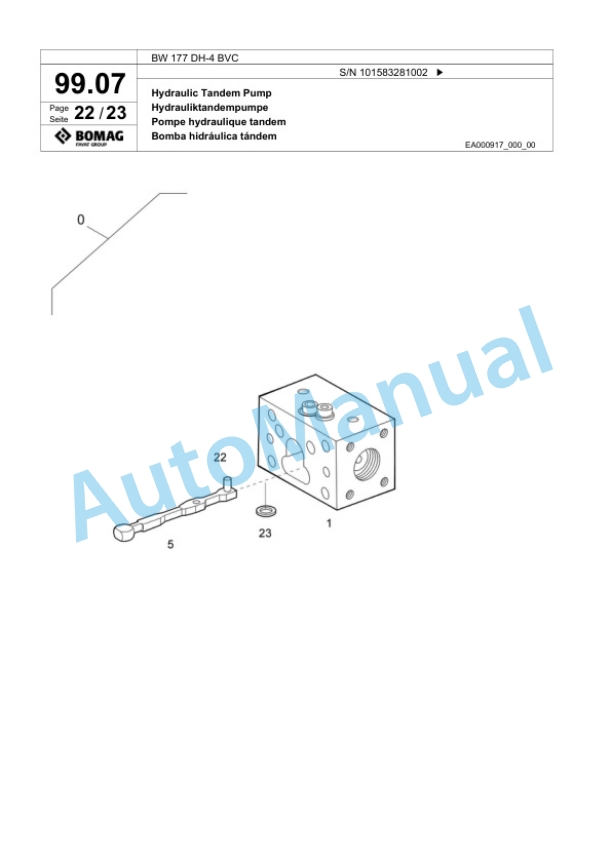 Bomag BW 177 DH-4 BVC Single Drum Wheel Drive Vibratory Roller Spare Parts Catalogue 00818453 3 Bomag BW 177 DH-4 BVC Single Drum Wheel Drive Vibratory Roller Spare Parts Catalogue 00818453-3