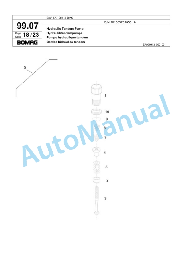 Bomag BW 177 DH-4 BVC Single Drum Wheel Drive Vibratory Roller Spare Parts Catalogue 00824133 3 Bomag BW 177 DH-4 BVC Single Drum Wheel Drive Vibratory Roller Spare Parts Catalogue 00824133-3