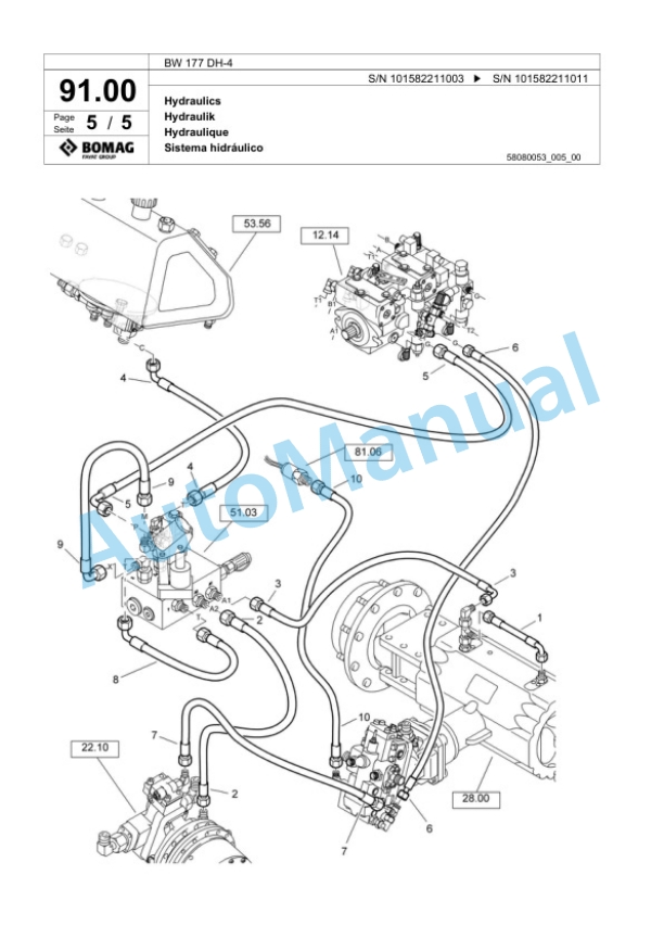 Bomag BW 177 DH-4 Single Drum Wheel Drive Vibratory Roller Spare Parts Catalogue 00817761 4 Bomag BW 177 DH-4 Single Drum Wheel Drive Vibratory Roller Spare Parts Catalogue 00817761-4