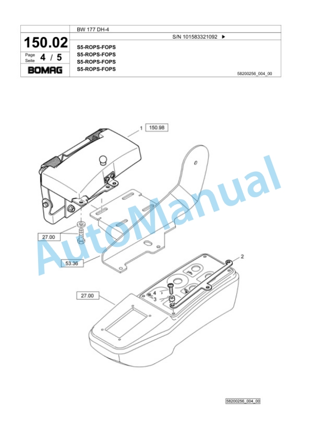 Bomag BW 177 DH-4 Single Drum Wheel Drive Vibratory Roller Spare Parts Catalogue 00818543 3 Bomag BW 177 DH-4 Single Drum Wheel Drive Vibratory Roller Spare Parts Catalogue 00818543-3