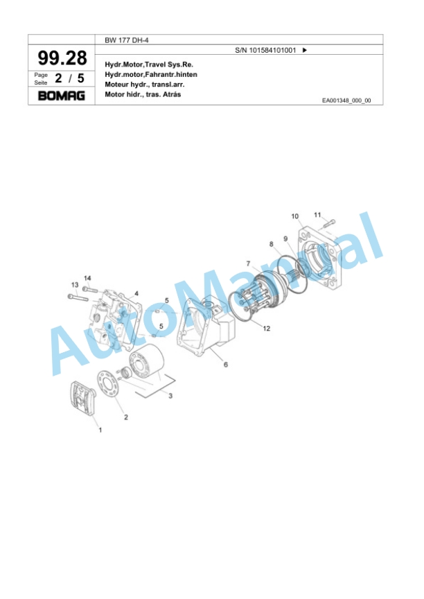Bomag BW 177 DH-4 Single Drum Wheel Drive Vibratory Roller Spare Parts Catalogue 00824037 3 Bomag BW 177 DH-4 Single Drum Wheel Drive Vibratory Roller Spare Parts Catalogue 00824037-3