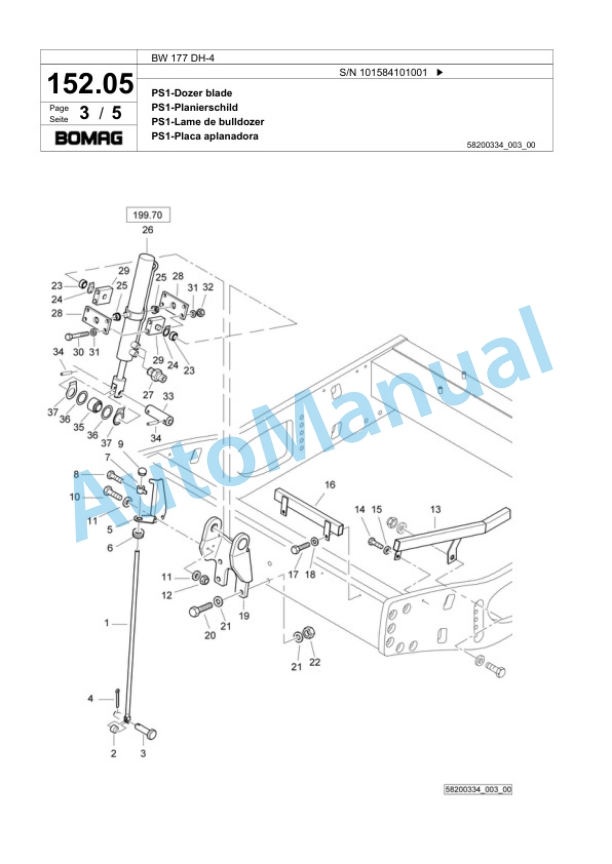 Bomag BW 177 DH-4 Single Drum Wheel Drive Vibratory Roller Spare Parts Catalogue 00824037 5 Bomag BW 177 DH-4 Single Drum Wheel Drive Vibratory Roller Spare Parts Catalogue 00824037-5