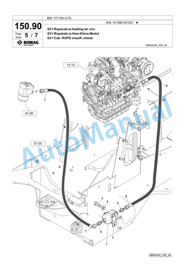 Bomag BW 177 DH-5 PL Single Drum Wheel Drive Vibratory Roller Spare Parts Catalogue 00827077 3 Bomag BW 177 DH-5 PL Single Drum Wheel Drive Vibratory Roller Spare Parts Catalogue 00827077-3