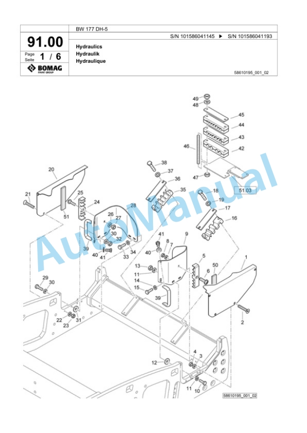 Bomag BW 177 DH-5 Single Drum Wheel Drive Vibratory Roller Spare Parts Catalogue 00824475 2 Bomag BW 177 DH-5 Single Drum Wheel Drive Vibratory Roller Spare Parts Catalogue 00824475-2