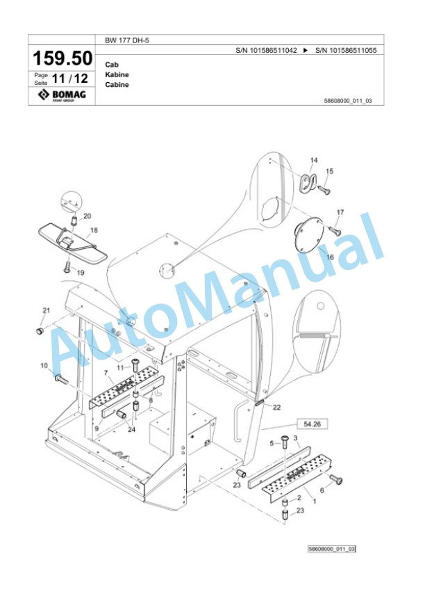 Bomag BW 177 DH-5 Single Drum Wheel Drive Vibratory Roller Spare Parts Catalogue 00824917 4 Bomag BW 177 DH-5 Single Drum Wheel Drive Vibratory Roller Spare Parts Catalogue 00824917-4