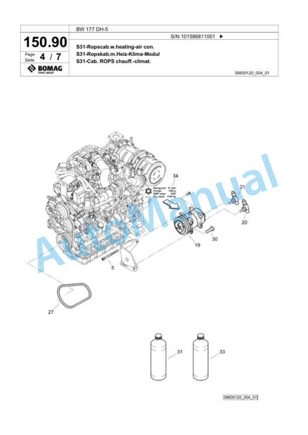 Bomag BW 177 DH-5 Single Drum Wheel Drive Vibratory Roller Spare Parts Catalogue 00825435 4 Bomag BW 177 DH-5 Single Drum Wheel Drive Vibratory Roller Spare Parts Catalogue 00825435-4