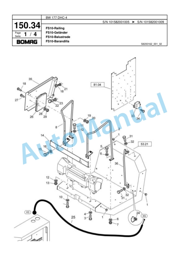Bomag BW 177 DHC-4 Single Drum Wheel Drive Vibratory Roller Spare Parts Catalogue 00818035 3 Bomag BW 177 DHC-4 Single Drum Wheel Drive Vibratory Roller Spare Parts Catalogue 00818035-3