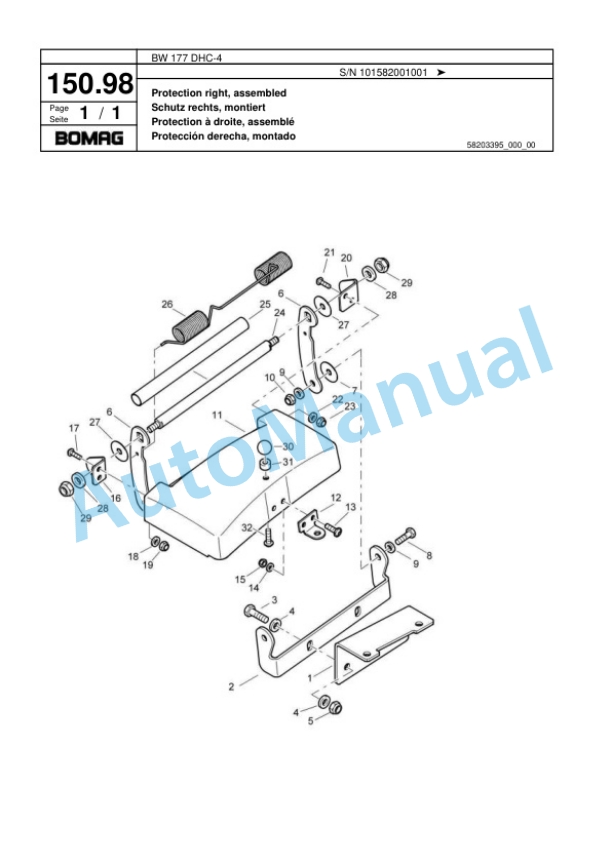 Bomag BW 177 DHC-4 Single Drum Wheel Drive Vibratory Roller Spare Parts Catalogue 00818035 4 Bomag BW 177 DHC-4 Single Drum Wheel Drive Vibratory Roller Spare Parts Catalogue 00818035-4