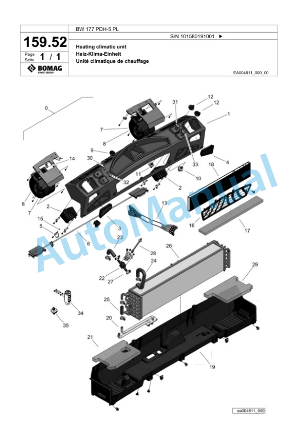 Bomag BW 177 PDH-5 PL Single Drum Wheel Drive Vibratory Roller Spare Parts Catalogue 00827079 5 Bomag BW 177 PDH-5 PL Single Drum Wheel Drive Vibratory Roller Spare Parts Catalogue 00827079-5