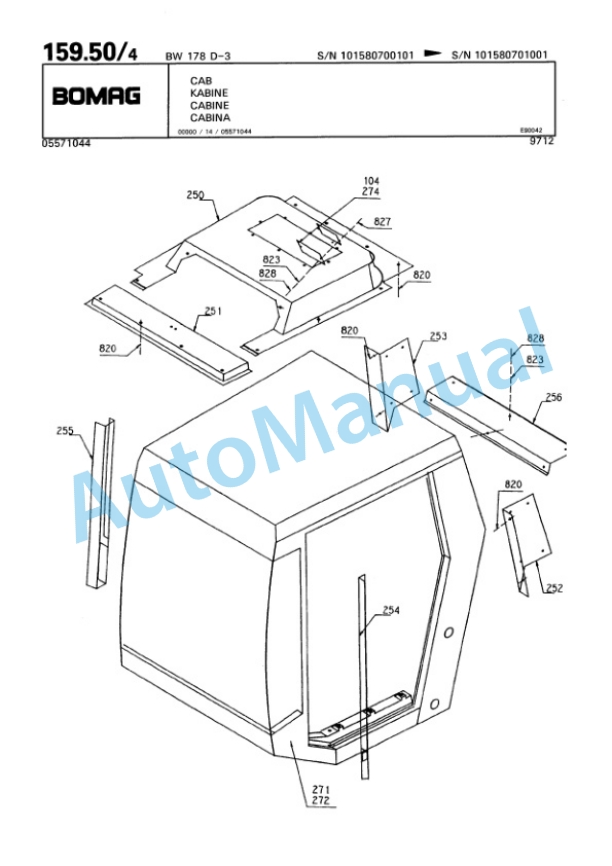 Bomag BW 178 D-3 Single Drum Wheel Drive Vibratory Roller Spare Parts Catalogue 00815370 5 Bomag BW 178 D-3 Single Drum Wheel Drive Vibratory Roller Spare Parts Catalogue 00815370-5