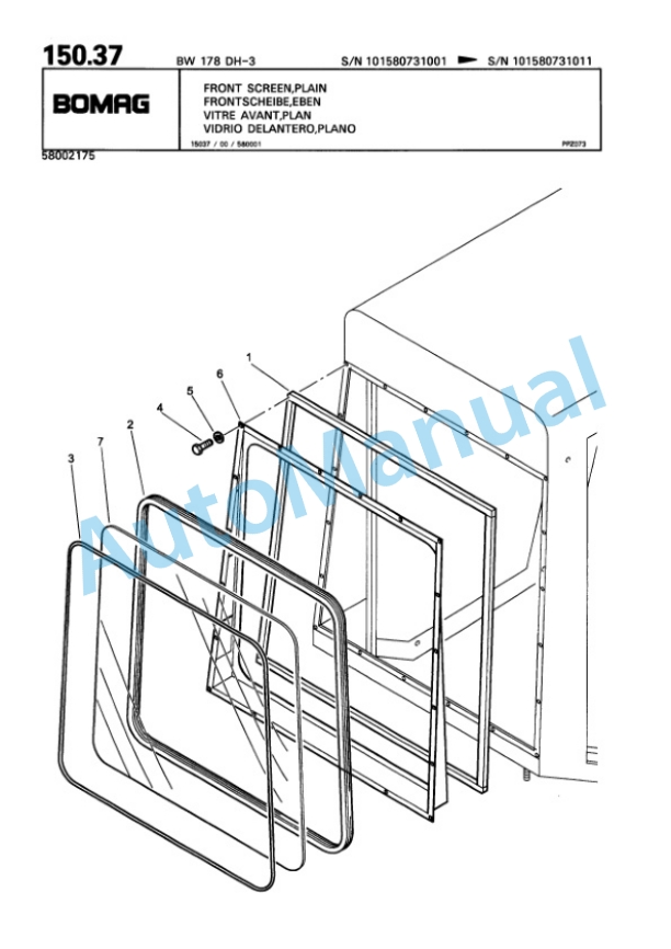Bomag BW 178 DH-3 Single Drum Wheel Drive Vibratory Roller Spare Parts Catalogue 00815473 4 Bomag BW 178 DH-3 Single Drum Wheel Drive Vibratory Roller Spare Parts Catalogue 00815473-4
