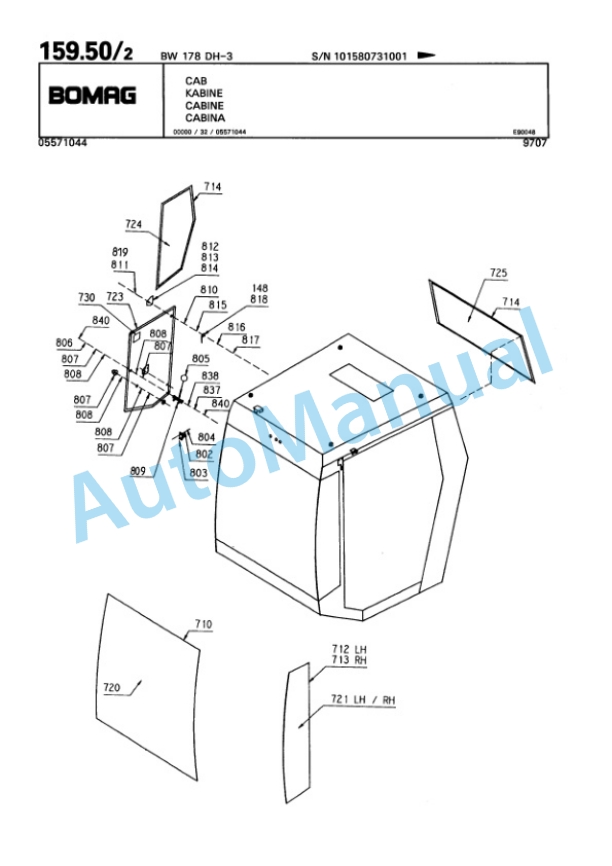 Bomag BW 178 DH-3 Single Drum Wheel Drive Vibratory Roller Spare Parts Catalogue 00815473 5 Bomag BW 178 DH-3 Single Drum Wheel Drive Vibratory Roller Spare Parts Catalogue 00815473-5