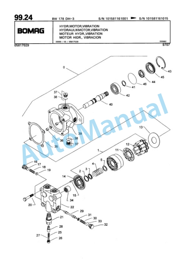 Bomag BW 178 DH-3 Single Drum Wheel Drive Vibratory Roller Spare Parts Catalogue 00815516 2 Bomag BW 178 DH-3 Single Drum Wheel Drive Vibratory Roller Spare Parts Catalogue 00815516-2