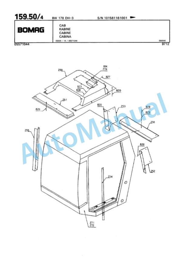 Bomag BW 178 DH-3 Single Drum Wheel Drive Vibratory Roller Spare Parts Catalogue 00815516 5 Bomag BW 178 DH-3 Single Drum Wheel Drive Vibratory Roller Spare Parts Catalogue 00815516-5