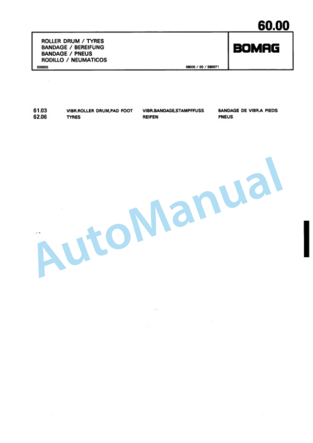 Bomag BW 178 PD-3 Single Drum Wheel Drive Vibratory Roller Spare Parts Catalogue 00815371 2 Bomag BW 178 PD-3 Single Drum Wheel Drive Vibratory Roller Spare Parts Catalogue 00815371-2
