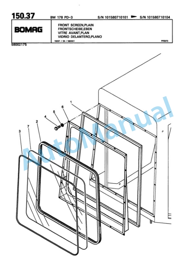 Bomag BW 178 PD-3 Single Drum Wheel Drive Vibratory Roller Spare Parts Catalogue 00815371 4 Bomag BW 178 PD-3 Single Drum Wheel Drive Vibratory Roller Spare Parts Catalogue 00815371-4
