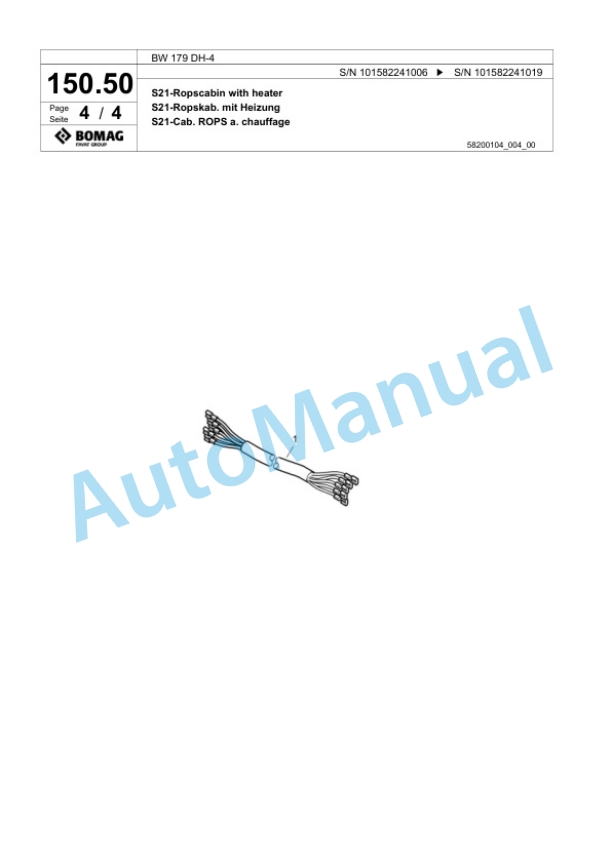 Bomag BW 179 DH-4 Single Drum Wheel Drive Vibratory Roller Spare Parts Catalogue 00817767 4 Bomag BW 179 DH-4 Single Drum Wheel Drive Vibratory Roller Spare Parts Catalogue 00817767-4