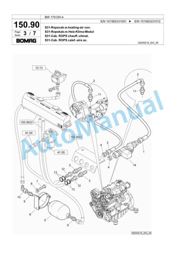 Bomag BW 179 DH-4 Single Drum Wheel Drive Vibratory Roller Spare Parts Catalogue 00818545 4 Bomag BW 179 DH-4 Single Drum Wheel Drive Vibratory Roller Spare Parts Catalogue 00818545-4