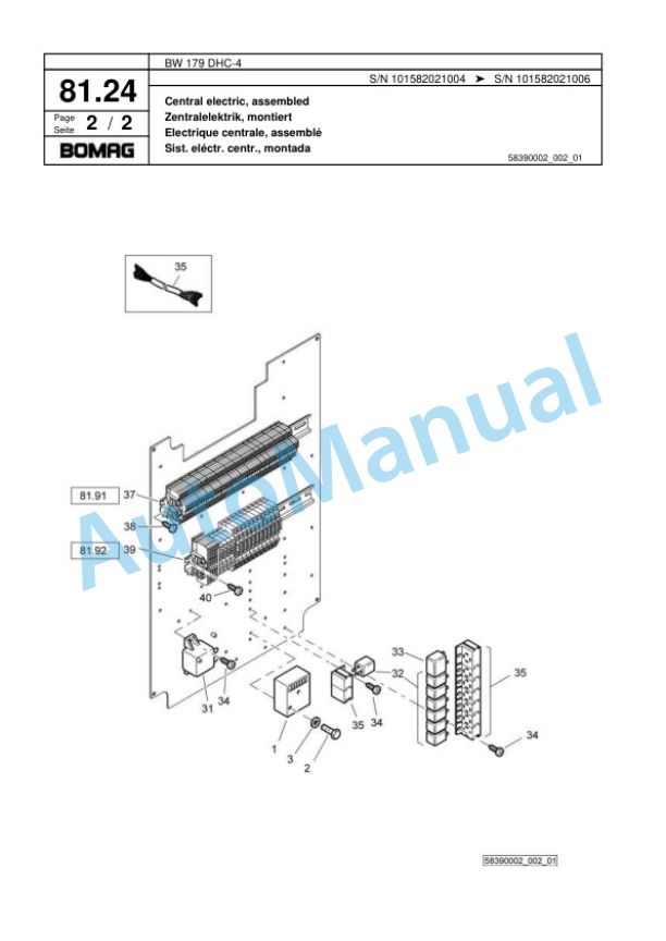 Bomag BW 179 DHC-4 Single Drum Wheel Drive Vibratory Roller Spare Parts Catalogue 00818033 2 Bomag BW 179 DHC-4 Single Drum Wheel Drive Vibratory Roller Spare Parts Catalogue 00818033-2
