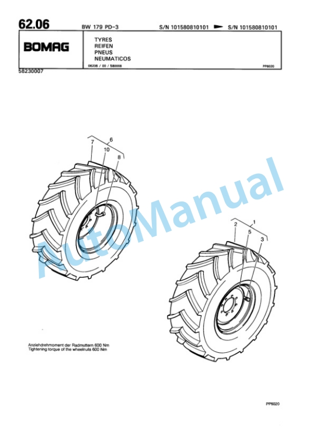Bomag BW 179 PD-3 Single Drum Wheel Drive Vibratory Roller Spare Parts Catalogue 00815381 2 Bomag BW 179 PD-3 Single Drum Wheel Drive Vibratory Roller Spare Parts Catalogue 00815381-2