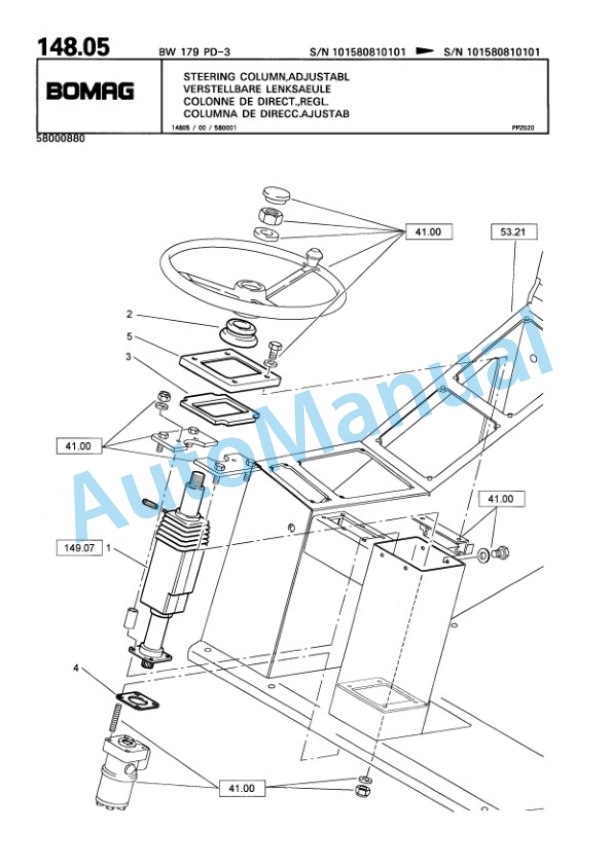 Bomag BW 179 PD-3 Single Drum Wheel Drive Vibratory Roller Spare Parts Catalogue 00815381 3 Bomag BW 179 PD-3 Single Drum Wheel Drive Vibratory Roller Spare Parts Catalogue 00815381-3