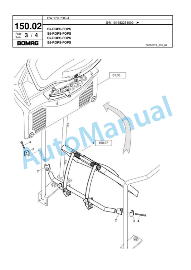 Bomag BW 179 PDH-4 Single Drum Wheel Drive Vibratory Roller Spare Parts Catalogue 00817769 4 Bomag BW 179 PDH-4 Single Drum Wheel Drive Vibratory Roller Spare Parts Catalogue 00817769-4