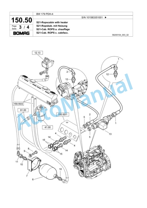 Bomag BW 179 PDH-4 Single Drum Wheel Drive Vibratory Roller Spare Parts Catalogue 00818549 5 Bomag BW 179 PDH-4 Single Drum Wheel Drive Vibratory Roller Spare Parts Catalogue 00818549-5