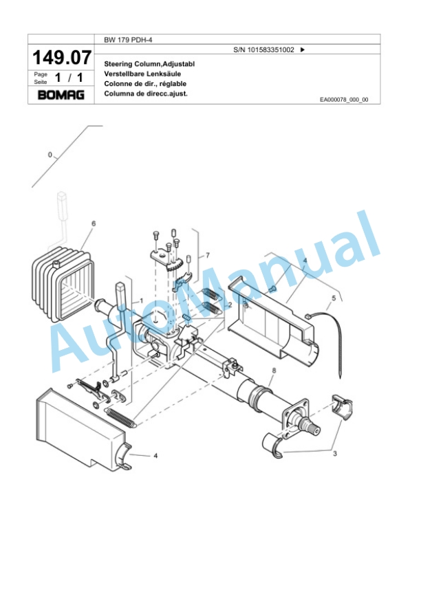Bomag BW 179 PDH-4 Single Drum Wheel Drive Vibratory Roller Spare Parts Catalogue 00824139 4 Bomag BW 179 PDH-4 Single Drum Wheel Drive Vibratory Roller Spare Parts Catalogue 00824139-4