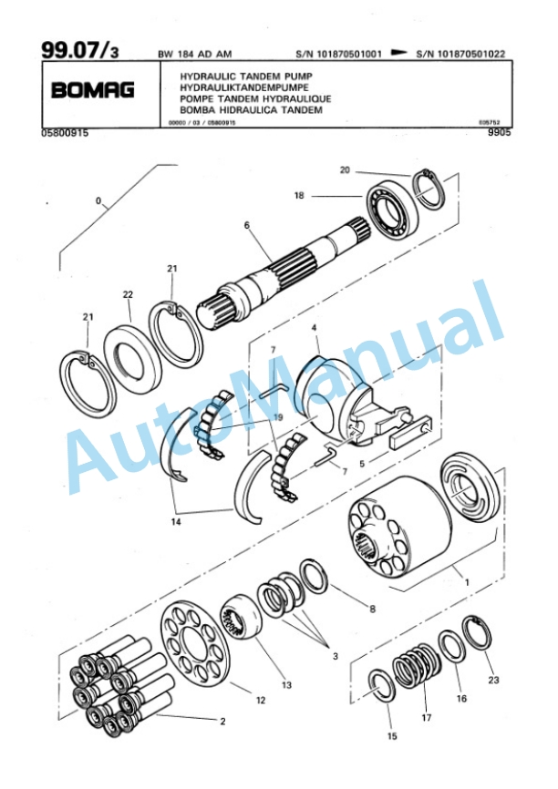 Bomag BW 180 AD AM Tandem Vibratory Roller Spare Parts Catalogue 00810715 3 Bomag BW 180 AD AM Tandem Vibratory Roller Spare Parts Catalogue 00810715-3