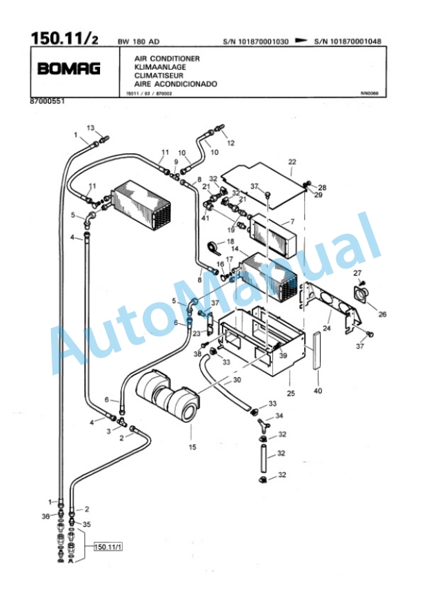 Bomag BW 180 AD Tandem Vibratory Roller Spare Parts Catalogue 00810710 4 Bomag BW 180 AD Tandem Vibratory Roller Spare Parts Catalogue 00810710-4
