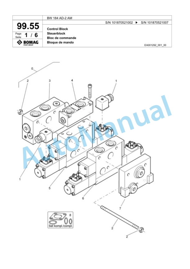 Bomag BW 184 AD-2 AM Tandem Vibratory Roller Spare Parts Catalogue 00817600 3 Bomag BW 184 AD-2 AM Tandem Vibratory Roller Spare Parts Catalogue 00817600-3