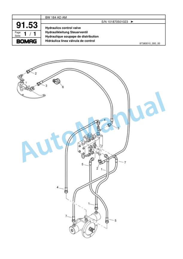 Bomag BW 184 AD AM Tandem Vibratory Roller Spare Parts Catalogue 00817515 2 Bomag BW 184 AD AM Tandem Vibratory Roller Spare Parts Catalogue 00817515-2