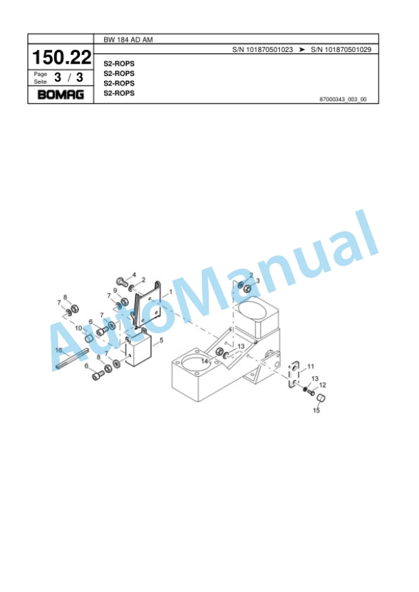 Bomag BW 184 AD AM Tandem Vibratory Roller Spare Parts Catalogue 00817515 4 Bomag BW 184 AD AM Tandem Vibratory Roller Spare Parts Catalogue 00817515-4
