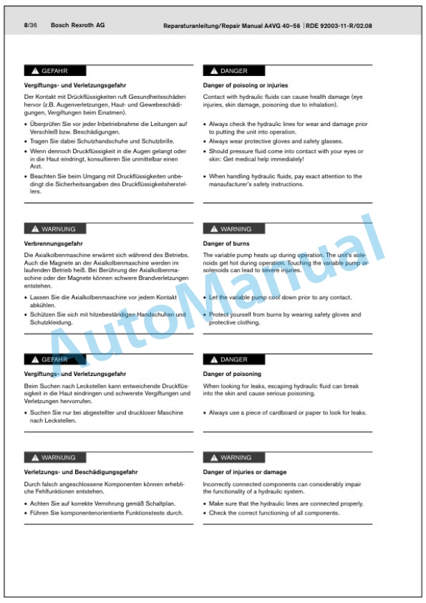 Bomag BW 190 AD-4 AM, BW 203 AD-4 AM Tandem Vibratory Roller Service Manual 00891472 3 Bomag BW 190 AD-4 AM, BW 203 AD-4 AM Tandem Vibratory Roller Service Manual 00891472 - Image 3
