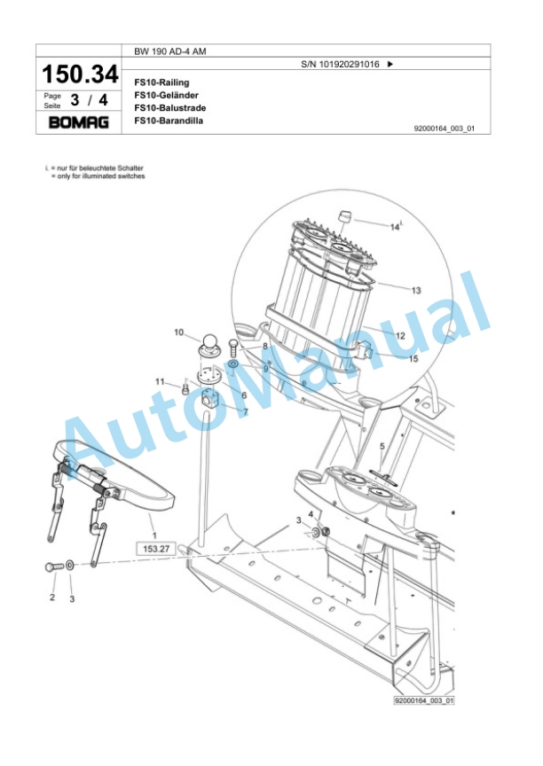 Bomag BW 190 AD-4 AM Tandem Vibratory Roller Spare Parts Catalogue 00818309 5 Bomag BW 190 AD-4 AM Tandem Vibratory Roller Spare Parts Catalogue 00818309-5