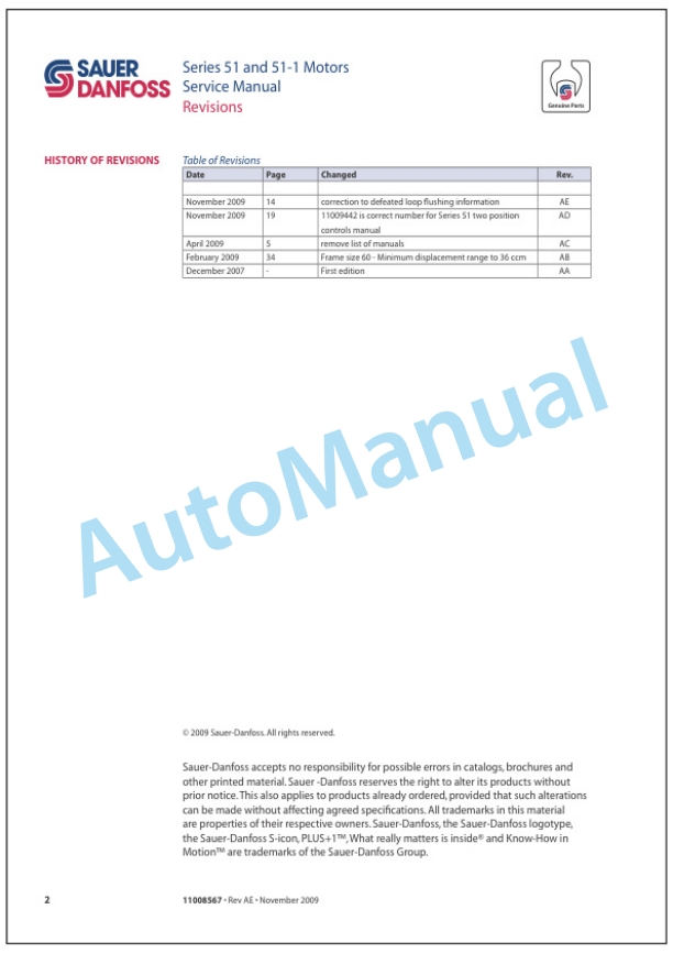 Bomag BW 190 AD-4, BW 202 AD-4, BW 203 AD-4 Tandem Vibratory Rollers Service Manual 00891468 4 Bomag BW 190 AD-4, BW 202 AD-4, BW 203 AD-4 Tandem Vibratory Rollers Service Manual 00891468 - Image 4