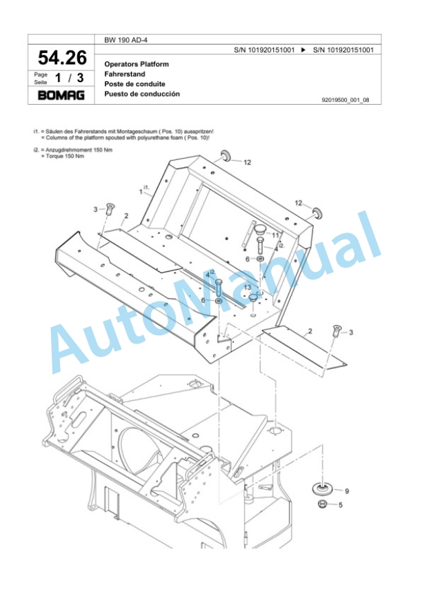 Bomag BW 190 AD-4 Tandem Vibratory Roller Spare Parts Catalogue 00818379 2 Bomag BW 190 AD-4 Tandem Vibratory Roller Spare Parts Catalogue 00818379-2