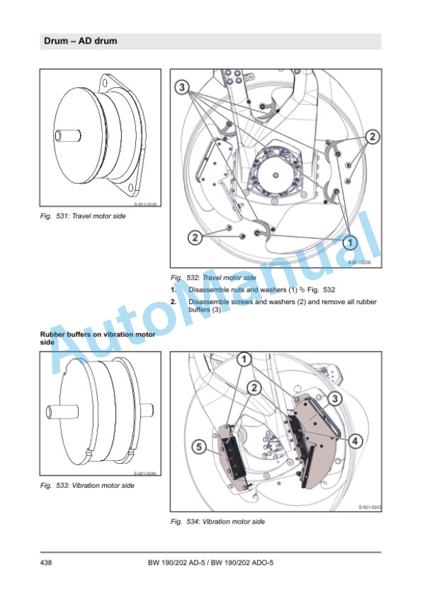 Alternative view of Bomag BW 190 AD-5, BW 202 AD-5, BW 190 ADO-5, BW 202 ADO-5 Tandem Vibratory Roller Service Manual 00892592
