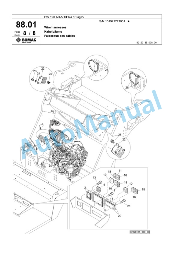 Bomag BW 190 AD-5 TIER4 - StageV Tandem Vibratory Roller Spare Parts Catalogue 00825631 2 Bomag BW 190 AD-5 TIER4 - StageV Tandem Vibratory Roller Spare Parts Catalogue 00825631-2