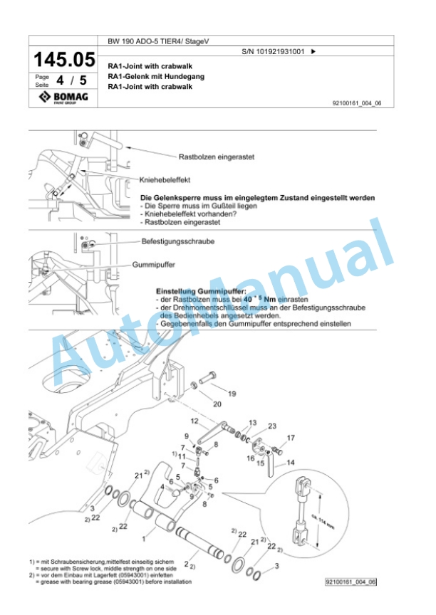 Bomag BW 190 ADO-5 TIER4 - StageV Tandem Vibratory Roller Spare Parts Catalogue 00826597 3 Bomag BW 190 ADO-5 TIER4 - StageV Tandem Vibratory Roller Spare Parts Catalogue 00826597-3