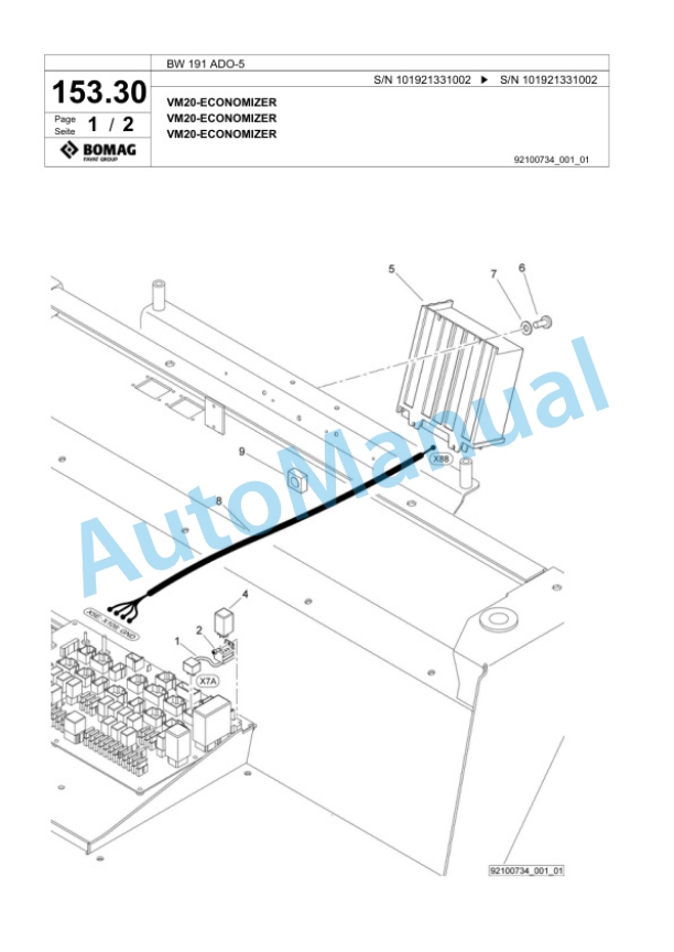 Bomag BW 191 ADO-5 Tandem Vibratory Roller Spare Parts Catalogue 00824599 5 Bomag BW 191 ADO-5 Tandem Vibratory Roller Spare Parts Catalogue 00824599-5