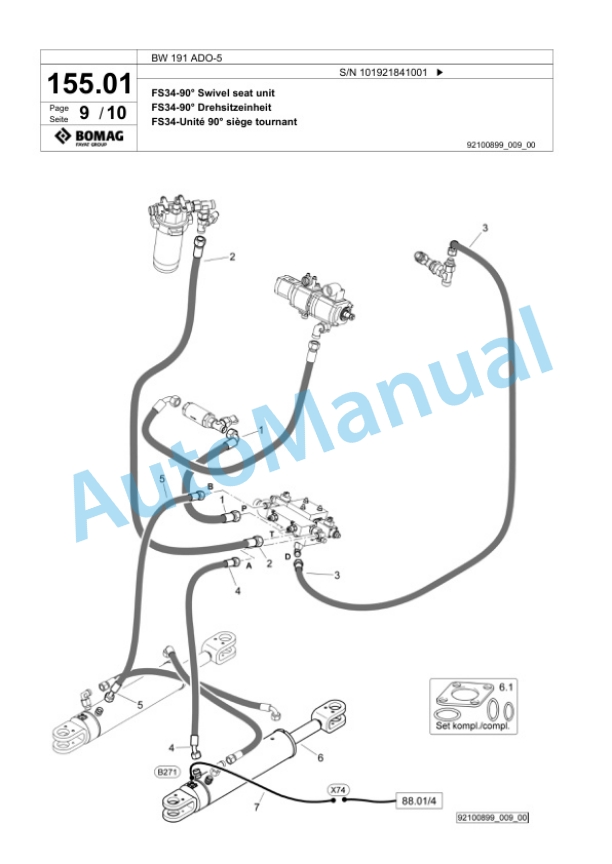 Bomag BW 191 ADO-5 Tandem Vibratory Roller Spare Parts Catalogue 00825973 5 Bomag BW 191 ADO-5 Tandem Vibratory Roller Spare Parts Catalogue 00825973-5