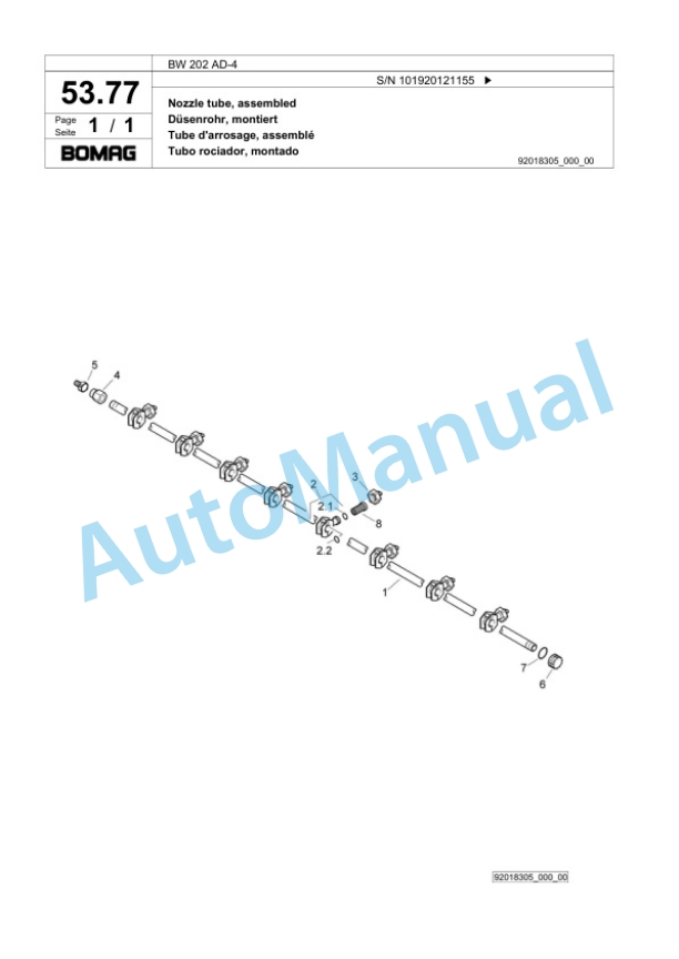 Bomag BW 202 AD-4 Tandem Vibratory Roller Spare Parts Catalogue 00818381 2 Bomag BW 202 AD-4 Tandem Vibratory Roller Spare Parts Catalogue 00818381-2