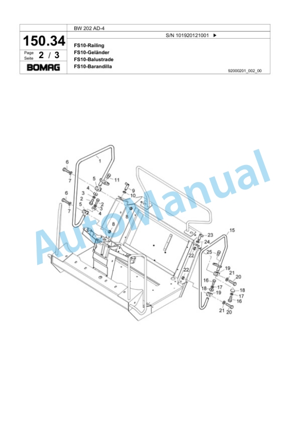 Bomag BW 202 AD-4 Tandem Vibratory Roller Spare Parts Catalogue 00818381 5 Bomag BW 202 AD-4 Tandem Vibratory Roller Spare Parts Catalogue 00818381-5
